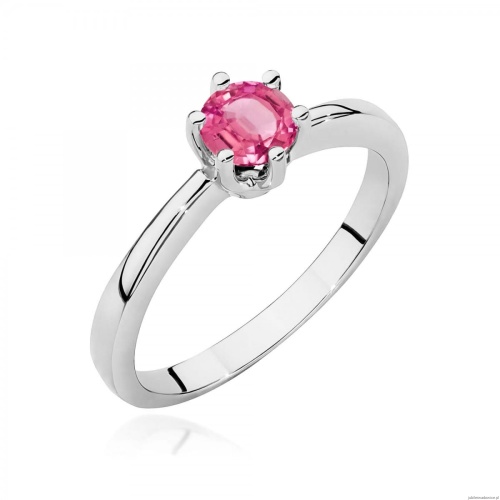 Pierścionek W0563 różowy topaz 0,60ct białe złoto