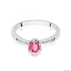 Pierścionek W0563 różowy topaz 0,60ct białe złoto