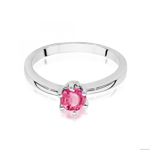 Pierścionek W0563 różowy topaz 0,60ct białe złoto