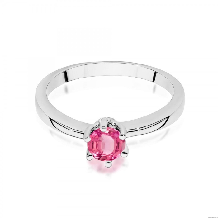 Pierścionek W0563 różowy topaz 0,60ct białe złoto
