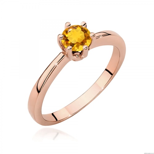 Pierścionek W0563 cytryn 0,50ct różowe złoto