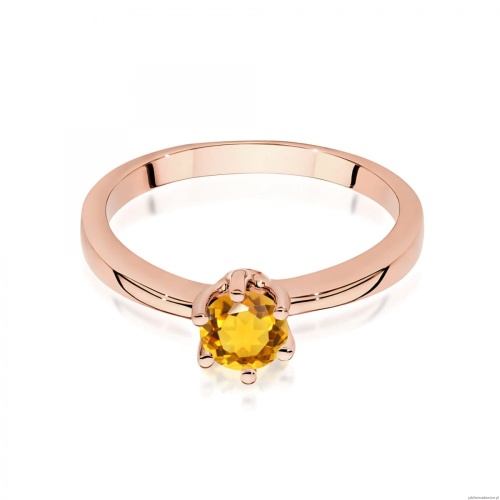 Pierścionek W0563 cytryn 0,50ct różowe złoto
