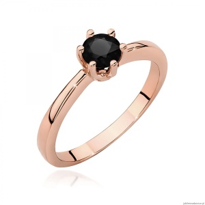 Pierścionek W0563 czarny diament 0,50ct różowe złoto