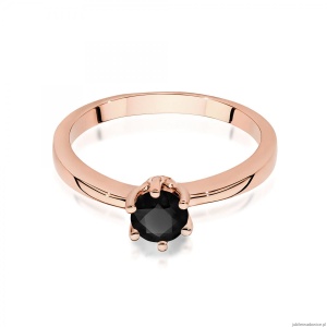 Pierścionek W0563 czarny diament 0,50ct różowe złoto