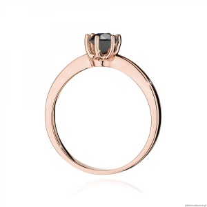Pierścionek W0563 czarny diament 0,50ct różowe złoto