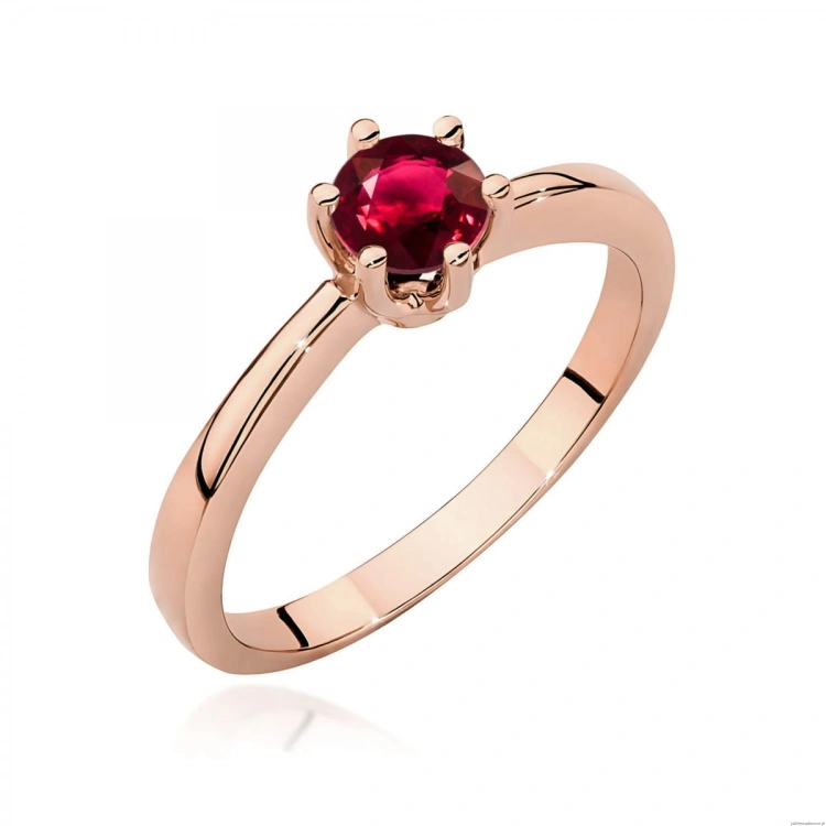 Pierścionek W0563 rubin 0,60ct różowe złoto