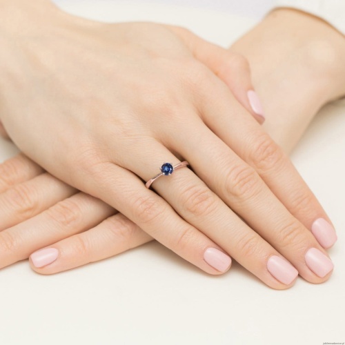 Pierścionek W0563 szafir 0,50ct różowe złoto