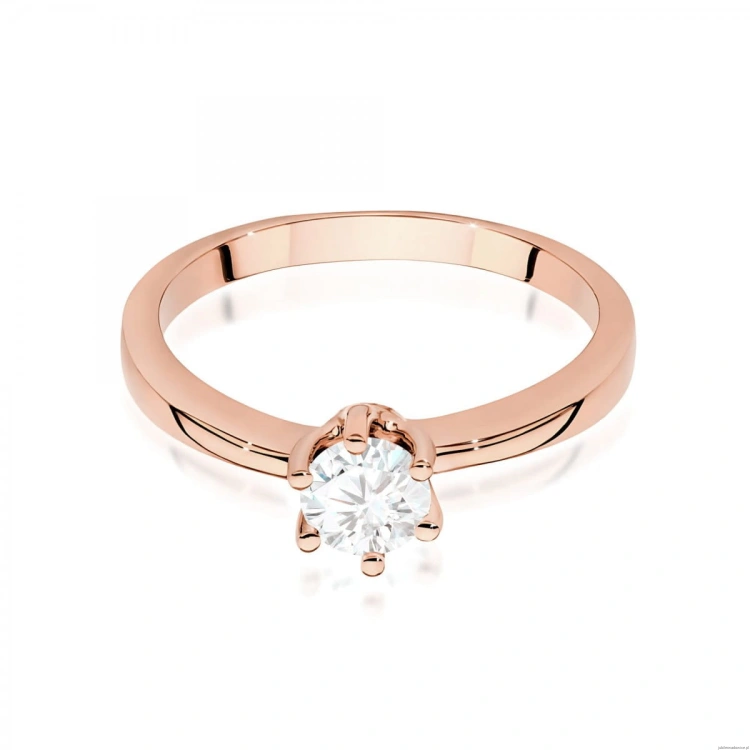 Pierścionek W0563 biały szafir 0,50ct różowe złoto