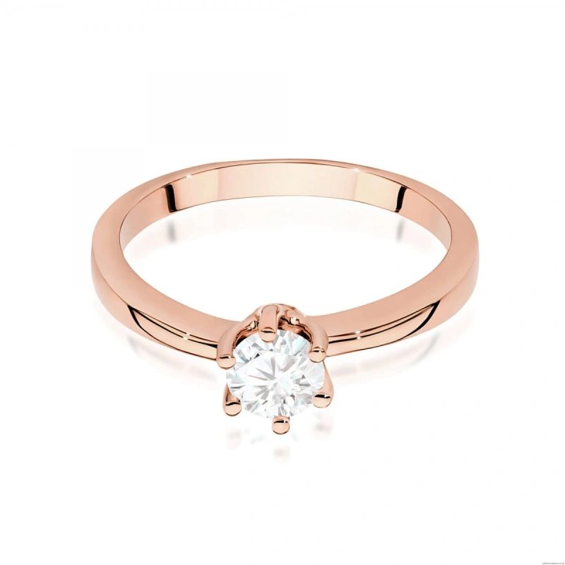 Pierścionek W0563 biały szafir 0,50ct różowe złoto