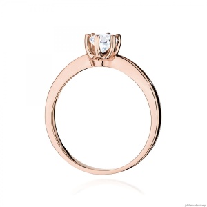 Pierścionek W0563 biały szafir 0,50ct różowe złoto
