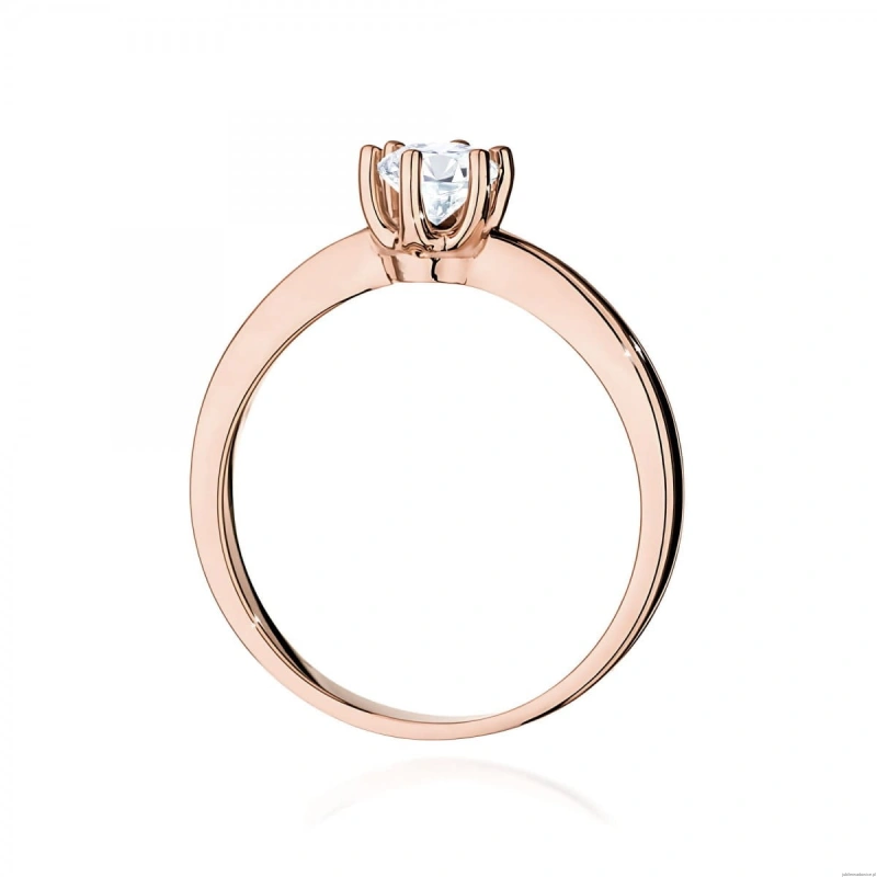 Pierścionek W0563 biały szafir 0,50ct różowe złoto
