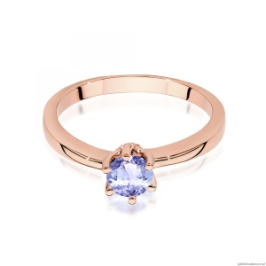 Pierścionek W0563 z tanzanitem 0,50ct różowe złoto