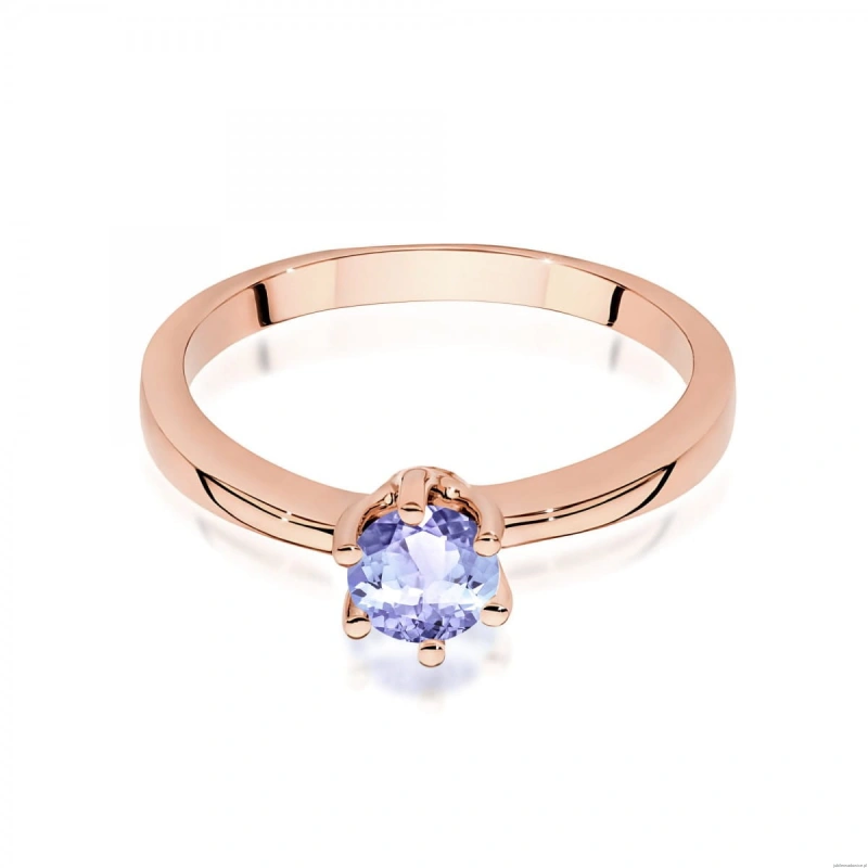 Pierścionek W0563 z tanzanitem 0,50ct różowe złoto