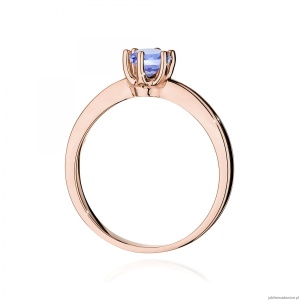 Pierścionek W0563 z tanzanitem 0,50ct różowe złoto