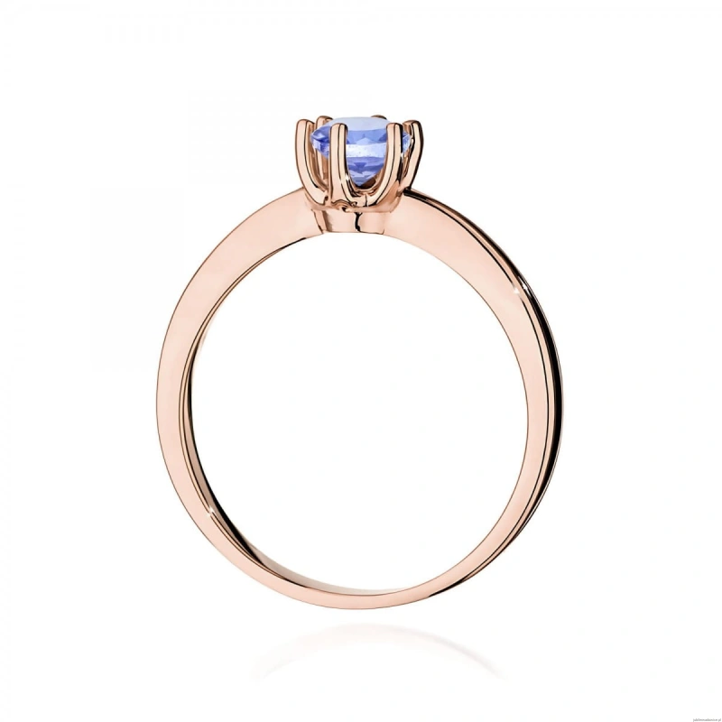 Pierścionek W0563 z tanzanitem 0,50ct różowe złoto