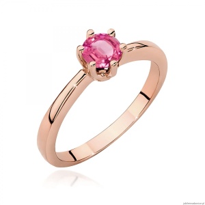 Pierścionek W0563 różowy topaz 0,60ct różowe złoto