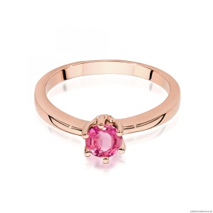 Pierścionek W0563 różowy topaz 0,60ct różowe złoto