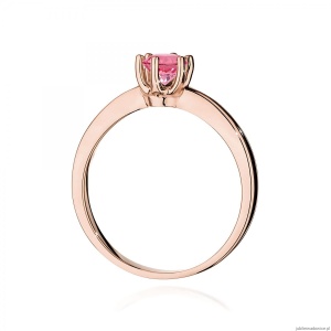 Pierścionek W0563 różowy topaz 0,60ct różowe złoto