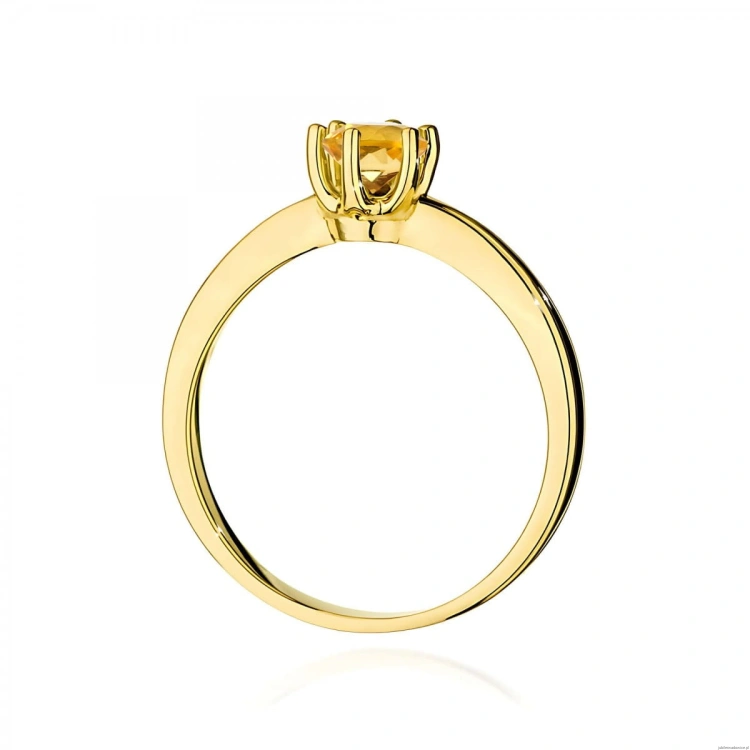 Pierścionek W0563 cytryn 0,50ct żółte złoto