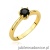 Pierścionek W0563 czarny diament 0,50ct żółte złoto