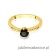 Pierścionek W0563 czarny diament 0,50ct żółte złoto
