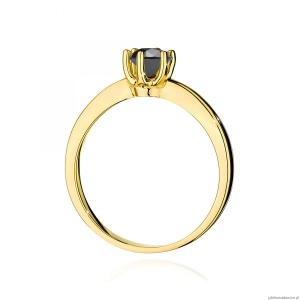 Pierścionek W0563 czarny diament 0,50ct żółte złoto