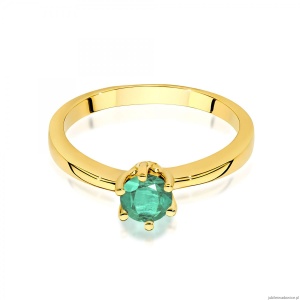 Pierścionek W0563 szmaragd 0,50ct żółte złoto