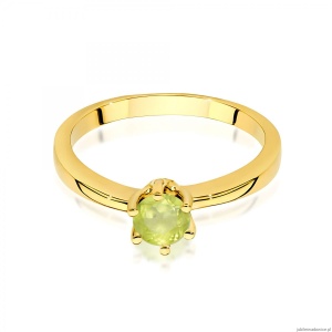 Pierścionek W0563 oliwin 0,60ct żółte złoto