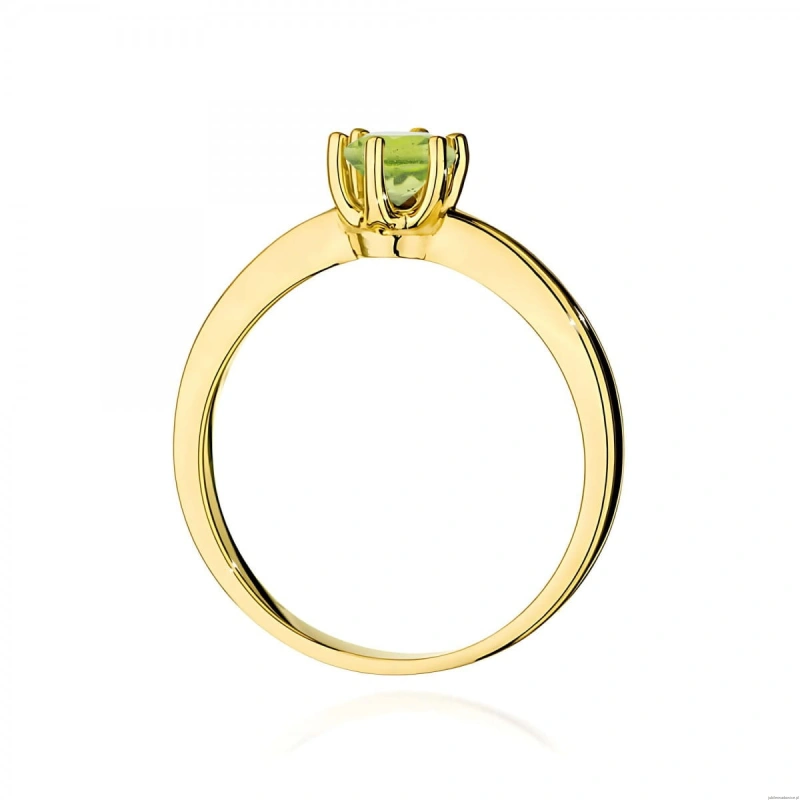 Pierścionek W0563 oliwin 0,60ct żółte złoto