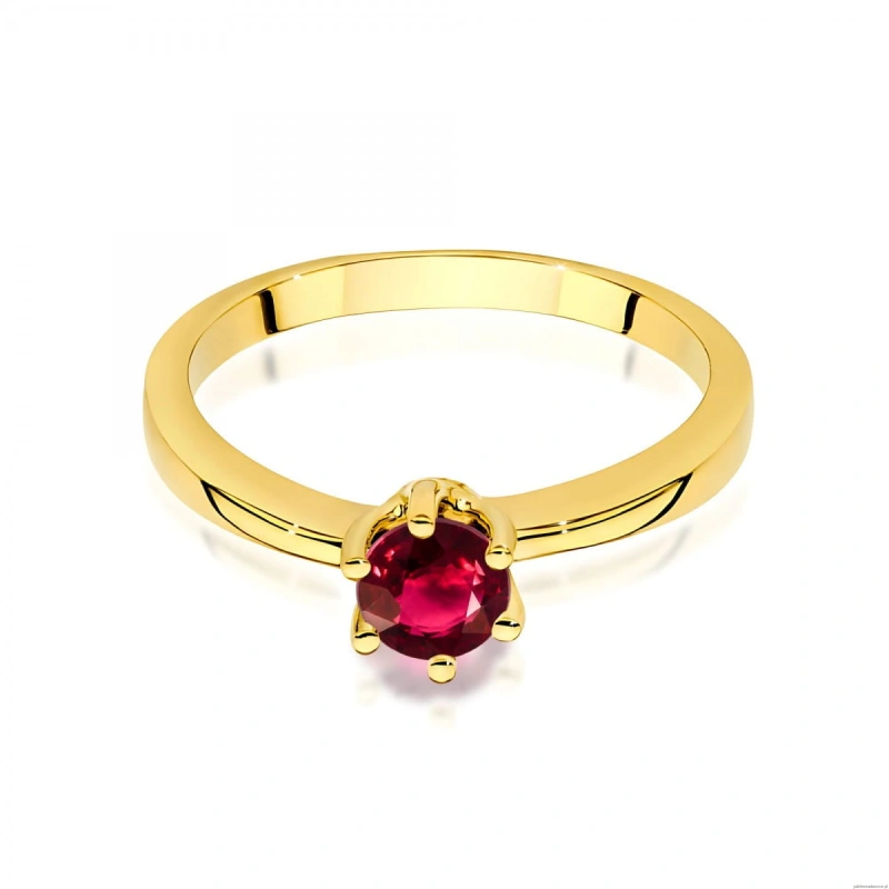 Pierścionek W0563 rubin 0,60ct żółte złoto