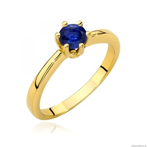 Pierścionek W0563 szafir 0,50ct żółte złoto