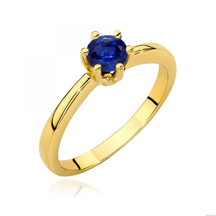 Pierścionek W0563 szafir 0,50ct żółte złoto