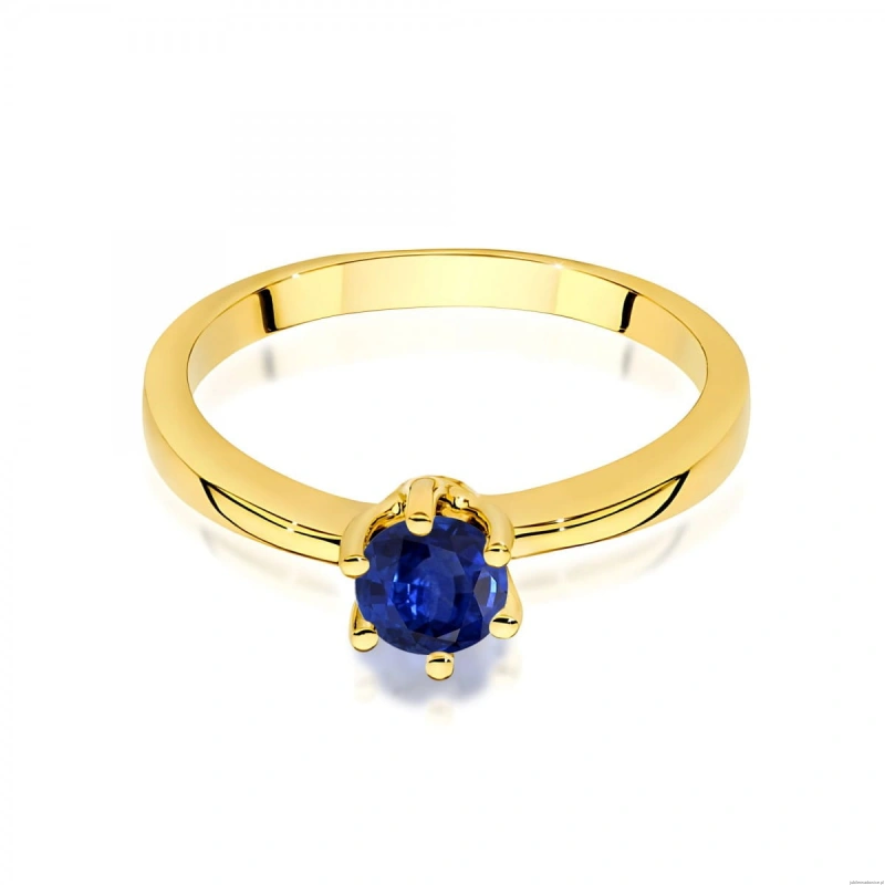Pierścionek W0563 szafir 0,50ct żółte złoto