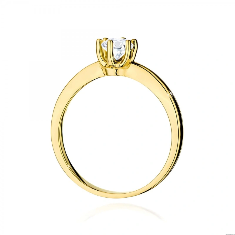 Pierścionek W0563 biały szafir 0,50ct żółte złoto