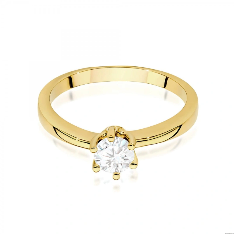 Pierścionek W0563 biały szafir 0,50ct żółte złoto