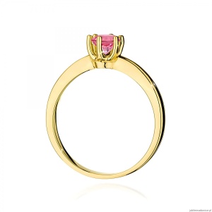 Pierścionek W0563 różowy topaz 0,60ct żółte złoto