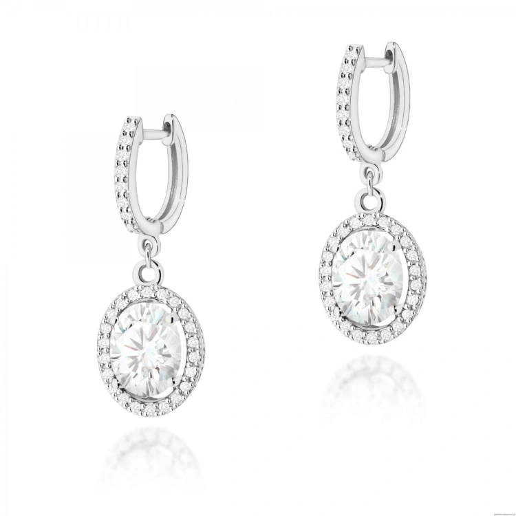 Kolczyki K0080 Diament Laboratoryjny 2 x 1,90ct białe złoto