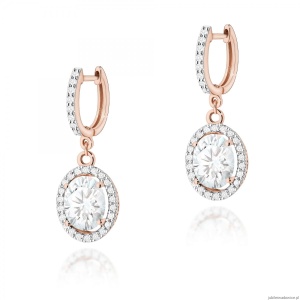 Kolczyki K0080 Diament Laboratoryjny 2 x 1,90ct różowe złoto