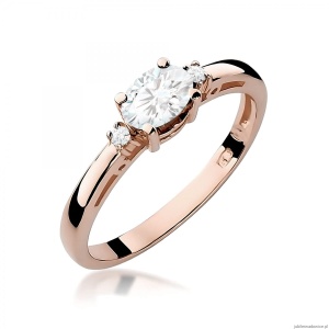 Pierścionek W0006 Diament Laboratoryjny 0,40ct różowe złoto
