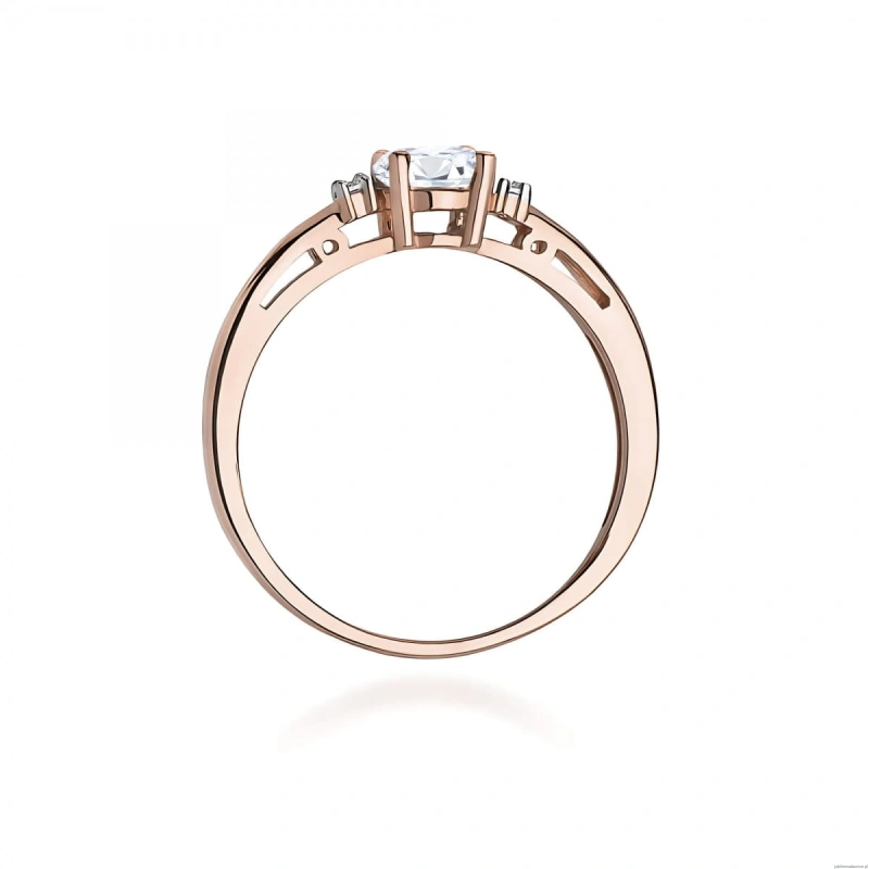 Pierścionek W0006 Diament Laboratoryjny 0,40ct różowe złoto