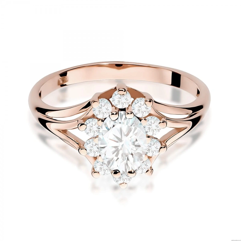 Pierścionek W0037 Diament Laboratoryjny 0,70ct różowe złoto