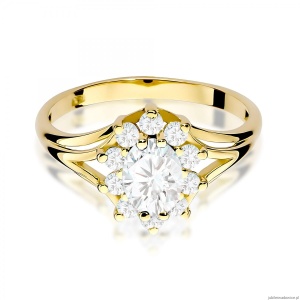Pierścionek W0037 Diament Laboratoryjny 0,70ct żółte złoto