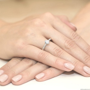 Pierścionek W0067 Diament laboratoryjny 0,40ct białe złoto