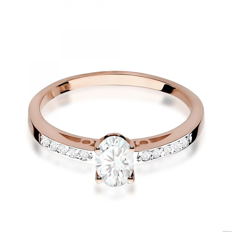 Pierścionek W0067 Diament laboratoryjny 0,40ct różowe złoto