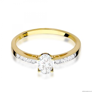 Pierścionek W0067 Diament laboratoryjny 0,40ct żółte złoto