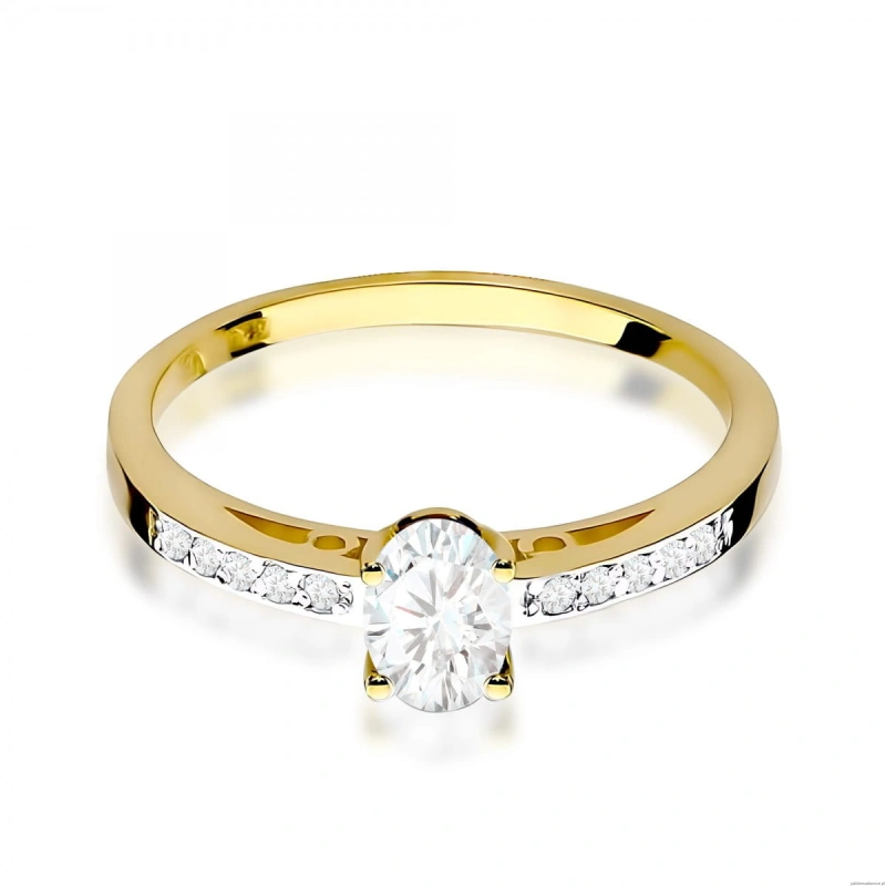Pierścionek W0067 Diament laboratoryjny 0,40ct żółte złoto