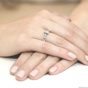 Pierścionek W0078 Diament Laboratoryjny 0,60ct białe złoto