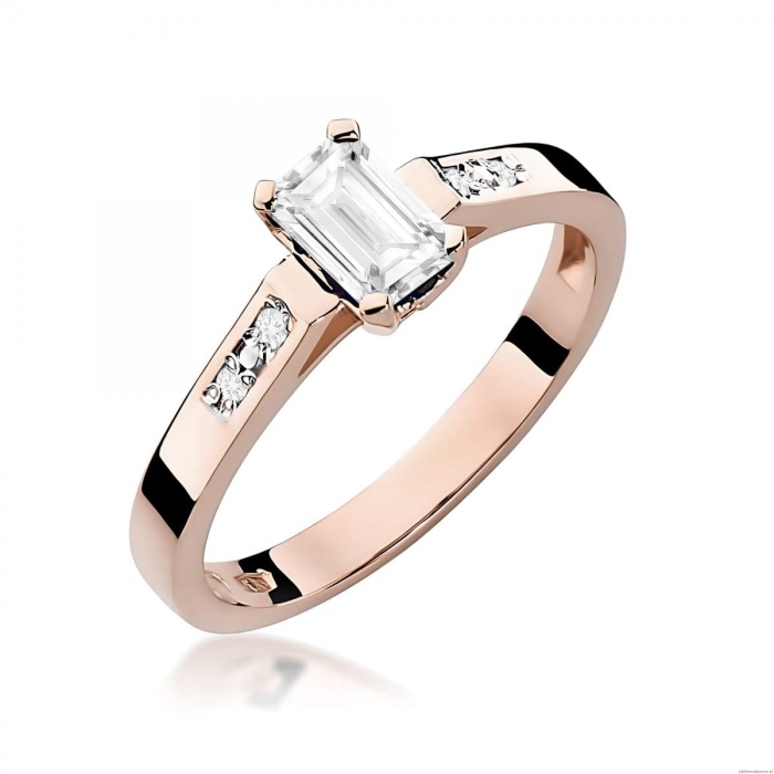 Pierścionek W0078 Diament Laboratoryjny 0,60ct różowe złoto