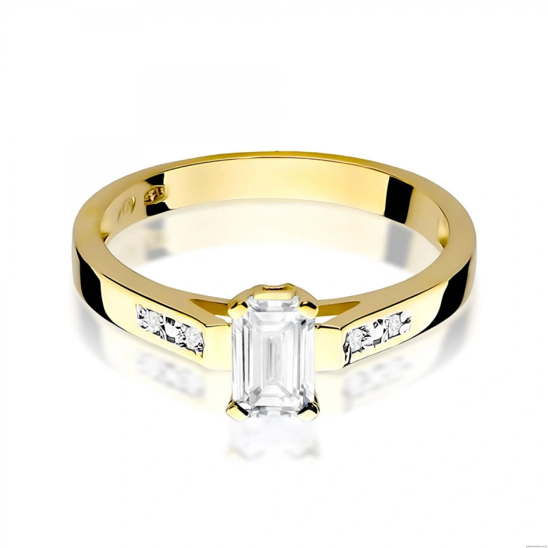 Pierścionek W0078 Diament Laboratoryjny 0,60ct żółte złoto