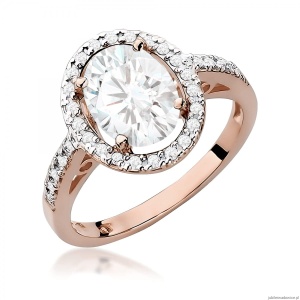 Pierścionek W0080 Diament Laboratoryjny 1,90ct różowe złoto